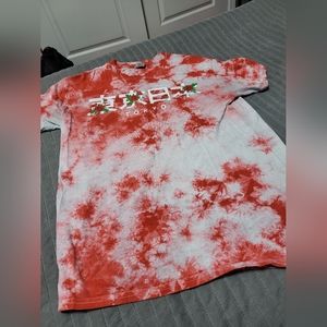 tokyo japanese flowered designed tie dye shirt